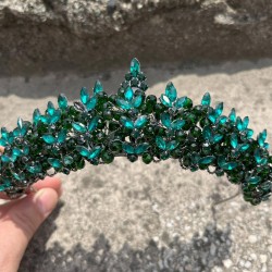 Aldonsa Yeşil Gelin Kına Tacı Özel Gün Aksesuar Kadın Taç Saç Aksesuarı-ALDONSA-3 Aldonsa Yeşil Gelin Kına Tacı Özel Gün Aksesuar Kadın Taç Saç Aksesuarı-ALDONSA-3