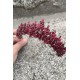 Aldonsa Bordo Gelin Kına Tacı Özel Gün Aksesuar Kadın Taç Saç Aksesuarı-ALDONSA-4