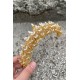 Aldonsa Gold Gelin Kına Tacı Özel Gün Aksesuar Kadın Taç Saç Aksesuarı-ALDONSA-5