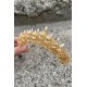 Aldonsa Gold Gelin Kına Tacı Özel Gün Aksesuar Kadın Taç Saç Aksesuarı-ALDONSA-5