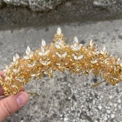 Aldonsa Gold Gelin Kına Tacı Özel Gün Aksesuar Kadın Taç Saç Aksesuarı-ALDONSA-5 Aldonsa Gold Gelin Kına Tacı Özel Gün Aksesuar Kadın Taç Saç Aksesuarı-ALDONSA-5