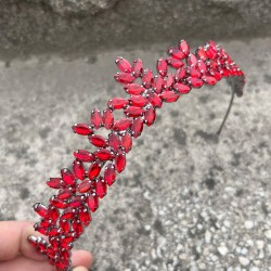 Alejandro Kırmızı Gelin Kına Tacı Özel Gün Aksesuar Kadın Taç Saç Aksesuarı-ALEJANDRO-12 Alejandro Kırmızı Gelin Kına Tacı Özel Gün Aksesuar Kadın Taç Saç Aksesuarı-ALEJANDRO-12