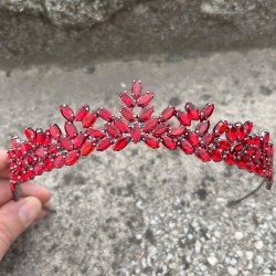 Alejandro Kırmızı Gelin Kına Tacı Özel Gün Aksesuar Kadın Taç Saç Aksesuarı-ALEJANDRO-12 Alejandro Kırmızı Gelin Kına Tacı Özel Gün Aksesuar Kadın Taç Saç Aksesuarı-ALEJANDRO-12