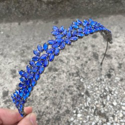 Alejandro Saks Mavi Gelin Kına Tacı Özel Gün Aksesuar Kadın Taç Saç Aksesuarı-ALEJANDRO-2 Alejandro Saks Mavi Gelin Kına Tacı Özel Gün Aksesuar Kadın Taç Saç Aksesuarı-ALEJANDRO-2