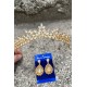 Alejandro Gold Gelin Kına Tacı Özel Gün Aksesuar Kadın Taç Ve Damla Mekik Küpe Takımı-ALEJANDRO-29 Alejandro Gold Gelin Kına Tacı Özel Gün Aksesuar Kadın Taç Ve Damla Mekik Küpe Takımı-ALEJANDRO-29