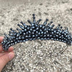 Alyce Lacivert Gelin Kına Tacı Özel Gün Aksesuar Kadın Taç Saç Aksesuarı-ALYCE-2 Alyce Lacivert Gelin Kına Tacı Özel Gün Aksesuar Kadın Taç Saç Aksesuarı-ALYCE-2