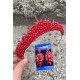 Alyce Kırmızı Gelin Kına Tacı Özel Gün Aksesuar Kadın Taç Ve Üç Mekik Küpe Takımı-ALYCE-41 Alyce Kırmızı Gelin Kına Tacı Özel Gün Aksesuar Kadın Taç Ve Üç Mekik Küpe Takımı-ALYCE-41