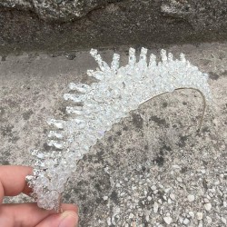 Alyce Gümüş Gelin Kına Tacı Özel Gün Aksesuar Kadın Taç Saç Aksesuarı-ALYCE-5