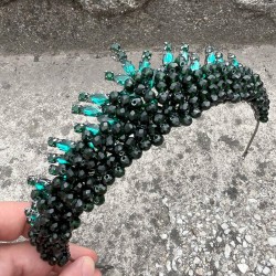 Alyce Yeşil Gelin Kına Tacı Özel Gün Aksesuar Kadın Taç Saç Aksesuarı-ALYCE-8 Alyce Yeşil Gelin Kına Tacı Özel Gün Aksesuar Kadın Taç Saç Aksesuarı-ALYCE-8