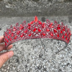 Amara Özel Tasarım Taç – Kırmızı Taşlı Kına, Nişan, Düğün İçin Saç Aksesuarı-AMARA-1 Amara Özel Tasarım Taç – Kırmızı Taşlı Kına, Nişan, Düğün İçin Saç Aksesuarı-AMARA-1