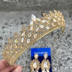 Amara Gold Taç ve Üç Mekik Küpe Takımı – Işıltılı Abiye Gelin Seti-AMARA-14 Amara Gold Taç ve Üç Mekik Küpe Takımı – Işıltılı Abiye Gelin Seti-AMARA-14