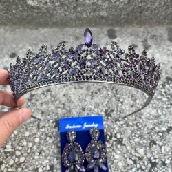 Amara Mor Taç ve Üç Mekik Küpe Takımı – Işıltılı Abiye Gelin Seti-AMARA-24 Amara Mor Taç ve Üç Mekik Küpe Takımı – Işıltılı Abiye Gelin Seti-AMARA-24