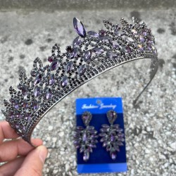 Amara Mor Taç ve İnce Mekik Küpe Takımı – Işıltılı Abiye Gelin Seti-AMARA-25 Amara Mor Taç ve İnce Mekik Küpe Takımı – Işıltılı Abiye Gelin Seti-AMARA-25