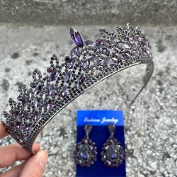 Amara Mor Taç ve Damla Mekik Küpe Takımı – Işıltılı Abiye Gelin Seti-AMARA-26 Amara Mor Taç ve Damla Mekik Küpe Takımı – Işıltılı Abiye Gelin Seti-AMARA-26