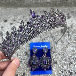 Amara Mor Taç ve Geniş Mekik Küpe Takımı – Işıltılı Abiye Gelin Seti-AMARA-27 Amara Mor Taç ve Geniş Mekik Küpe Takımı – Işıltılı Abiye Gelin Seti-AMARA-27