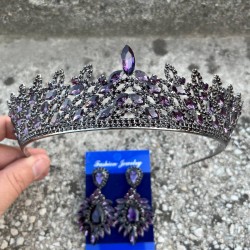 Amara Mor Taç ve Geniş Mekik Küpe Takımı – Işıltılı Abiye Gelin Seti-AMARA-27 Amara Mor Taç ve Geniş Mekik Küpe Takımı – Işıltılı Abiye Gelin Seti-AMARA-27