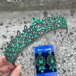 Amara Yeşil Taç ve Üç Mekik Küpe Takımı – Işıltılı Abiye Gelin Seti-AMARA-28 Amara Yeşil Taç ve Üç Mekik Küpe Takımı – Işıltılı Abiye Gelin Seti-AMARA-28