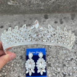 Amara Gümüş Taç ve Üç Mekik Küpe Takımı – Işıltılı Abiye Gelin Seti-AMARA-34 Amara Gümüş Taç ve Üç Mekik Küpe Takımı – Işıltılı Abiye Gelin Seti-AMARA-34