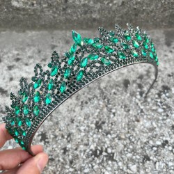 Amara Özel Tasarım Taç – Yeşil Taşlı Kına, Nişan, Düğün İçin Saç Aksesuarı-AMARA-6 Amara Özel Tasarım Taç – Yeşil Taşlı Kına, Nişan, Düğün İçin Saç Aksesuarı-AMARA-6