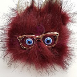 Bordo Ponpon Gözlüklü Peluş Anahtarlık-ANH-1000 Bordo Ponpon Gözlüklü Peluş Anahtarlık-ANH-1000