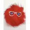 Kırmızı Ponpon Gözlüklü Peluş Anahtarlık-ANH-1001