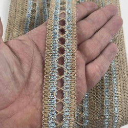 Mavi Arlisse J&uuml;t Hasır Şerit Dekoratif Kenar S&uuml;s&uuml; 1 Metre Paketleme S&uuml;sleme-ARLISSE-102