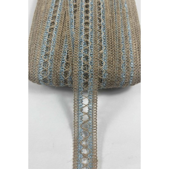 Mavi Arlisse J&uuml;t Hasır Şerit Dekoratif Kenar S&uuml;s&uuml; 1 Metre Paketleme S&uuml;sleme-ARLISSE-102