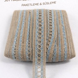 Mavi Arlisse J&uuml;t Hasır Şerit Dekoratif Kenar S&uuml;s&uuml; 1 Metre Paketleme S&uuml;sleme-ARLISSE-102