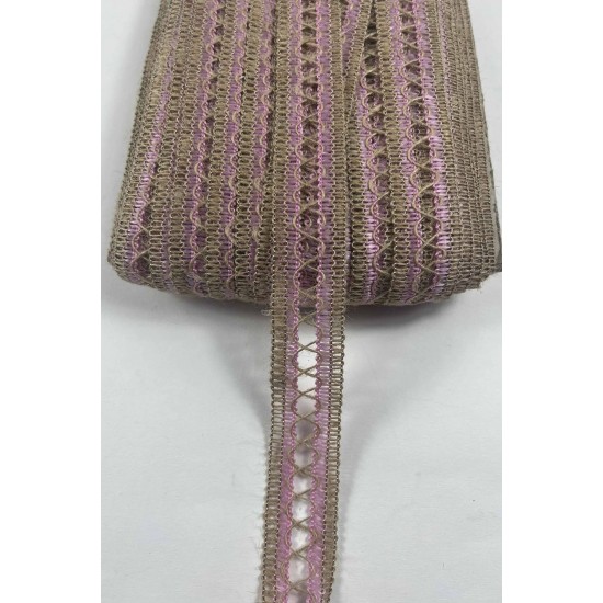 Pembe Arlisse J&uuml;t Hasır Şerit Dekoratif Kenar S&uuml;s&uuml; 1 Metre Paketleme S&uuml;sleme-ARLISSE-103