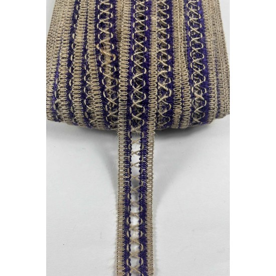 Mor Arlisse J&uuml;t Hasır Şerit Dekoratif Kenar S&uuml;s&uuml; 1 Metre Paketleme S&uuml;sleme-ARLISSE-106