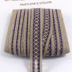 Mor Arlisse J&uuml;t Hasır Şerit Dekoratif Kenar S&uuml;s&uuml; 1 Metre Paketleme S&uuml;sleme-ARLISSE-106