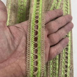 Fıstık Yeşili Arlisse J&uuml;t Hasır Şerit Dekoratif Kenar S&uuml;s&uuml; 1 Metre Paketleme S&uuml;sleme-ARLISSE-107