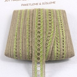 Fıstık Yeşili Arlisse J&uuml;t Hasır Şerit Dekoratif Kenar S&uuml;s&uuml; 1 Metre Paketleme S&uuml;sleme-ARLISSE-107