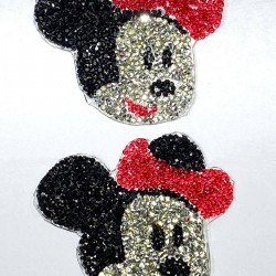 Kırmızı Siyah Mickey Mause Desenli Ütüyle Yapışan Aplik-ARM-1046 Kırmızı Siyah Mickey Mause Desenli Ütüyle Yapışan Aplik-ARM-1046