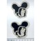 Siyah Gümüş Mickey Mause Ütüyle Yapışan Aplik-ARM-1048