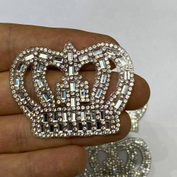 Gümüş Renk Taç Desenli Ütüyle Yapışan Aplik-ARM-1050 Gümüş Renk Taç Desenli Ütüyle Yapışan Aplik-ARM-1050