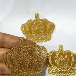 Bal Rengi Taç Desenli Ütü İle Yapışan Aplik-ARM-1055 Bal Rengi Taç Desenli Ütü İle Yapışan Aplik-ARM-1055