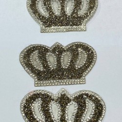 Füme Rengi Taç Desenli Ütü İle Yapışan Aplik-ARM-1057 Füme Rengi Taç Desenli Ütü İle Yapışan Aplik-ARM-1057