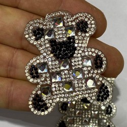 Gümüş Siyah Ayı Desenli Ütüyle Yapışan Aplik-ARM-1061 Gümüş Siyah Ayı Desenli Ütüyle Yapışan Aplik-ARM-1061