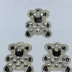 Gümüş Siyah Ayı Desenli Ütüyle Yapışan Aplik-ARM-1061 Gümüş Siyah Ayı Desenli Ütüyle Yapışan Aplik-ARM-1061