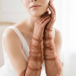 Avelisse Couture Full T&uuml;l Bakır Eldiven &ndash; Zarif Gelin & Davet Aksesuarı-AVELİSSE-1