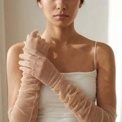 Avelisse Couture Full T&uuml;l Ten Rengi Eldiven &ndash; Zarif Gelin & Davet Aksesuarı-AVELİSSE-13