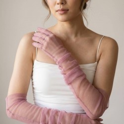 Avelisse Couture Full T&uuml;l G&uuml;l Kurusu Eldiven &ndash; Zarif Gelin & Davet Aksesuarı-AVELİSSE-6