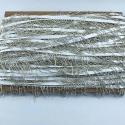 Gümüş Boncuk İşlemeli Dekoratif Şerit-AYD-1019