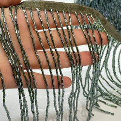 Petrol Yeşili Boncuklu Saçak Püskül 15 Cm-BCSP-1000