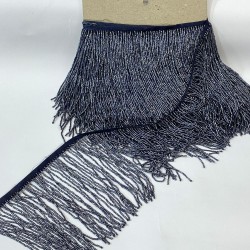 Lacivert Boncuklu Saçak Püskül 15 Cm-BCSP-1002