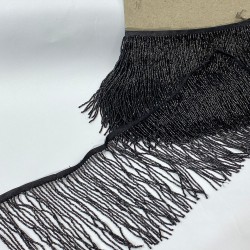 Siyah Boncuklu Saçak Püskül 15 Cm-BCSP-1003