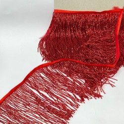 Kırmızı Boncuklu Saçak Püskül 15 Cm-BCSP-1007