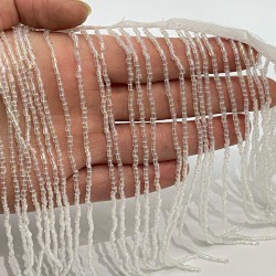 Janjanlı Beyaz Boncuklu Saçak Püskül 15 Cm-BCSP-1008