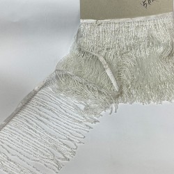 Janjanlı Beyaz Boncuklu Saçak Püskül 15 Cm-BCSP-1008